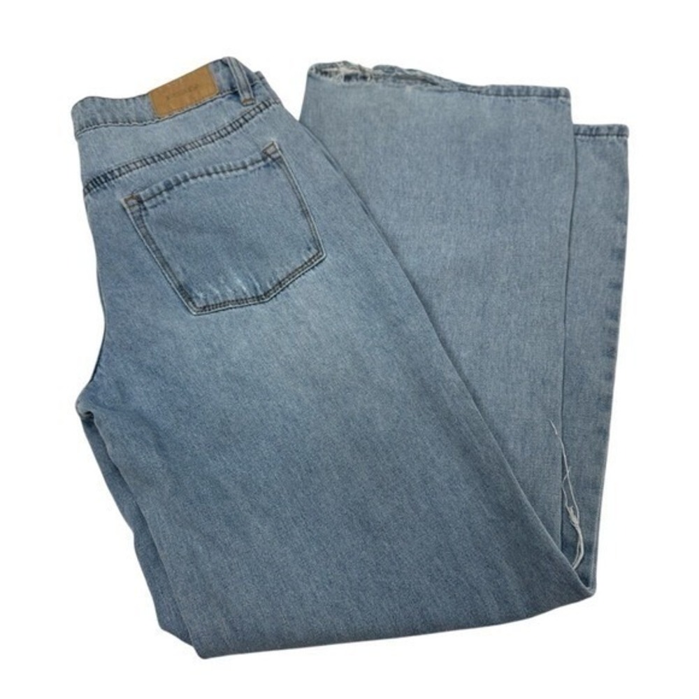 RSQ‎ Low Rise Baggy Jeans Size 25 Distressed Knee Wide Leg Y2K Skater Light Wash - Picture 4 of 5